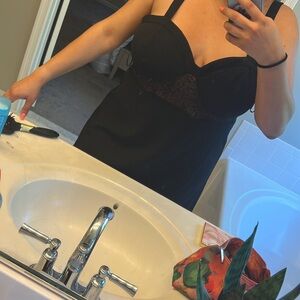 Lace detail mini dress